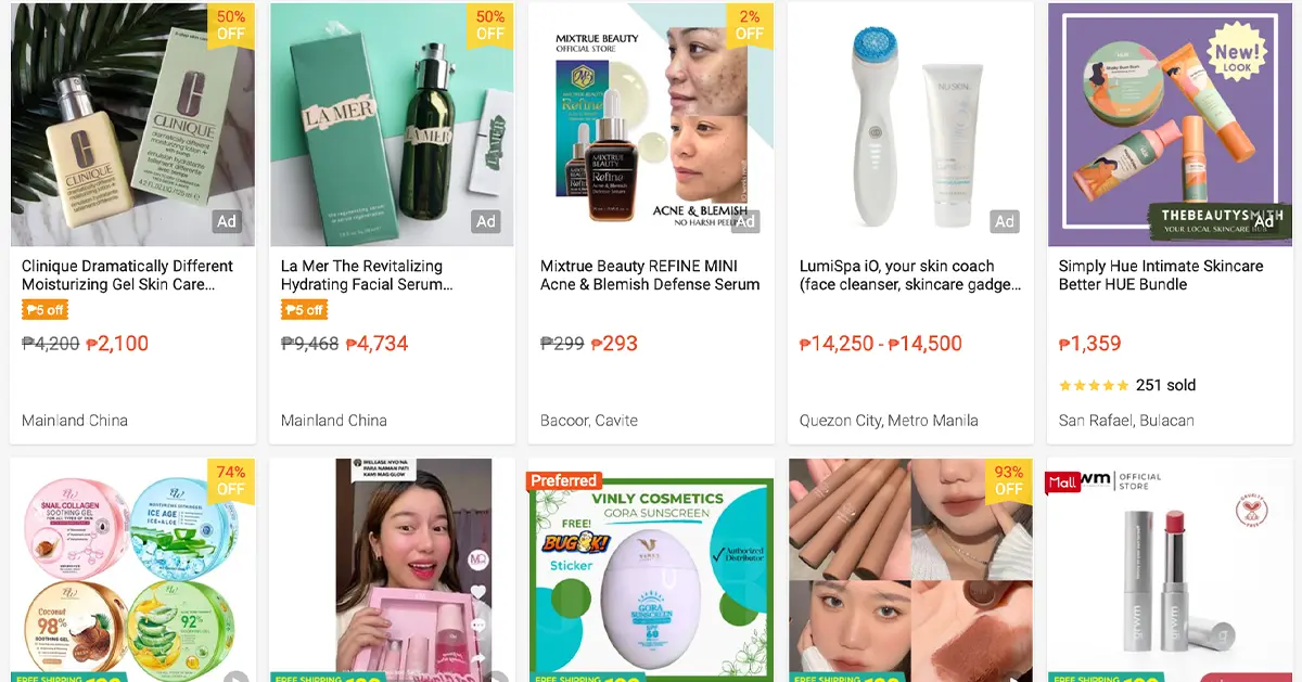 top selling products in shopee philippines under skincare and cosmetics