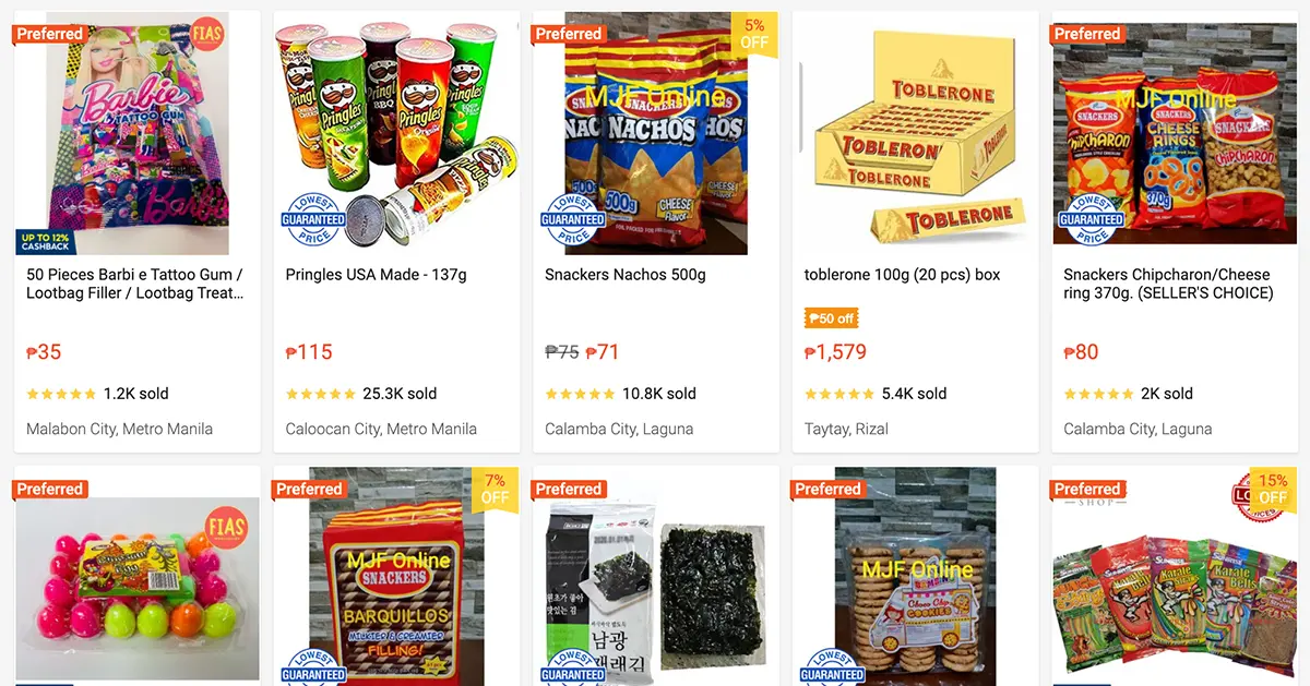 top selling snacks in shopee philippines