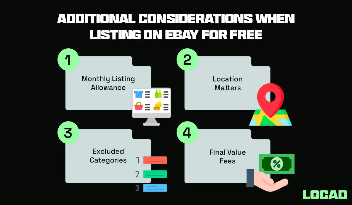 Additional Considerations When Listing on eBay for Free