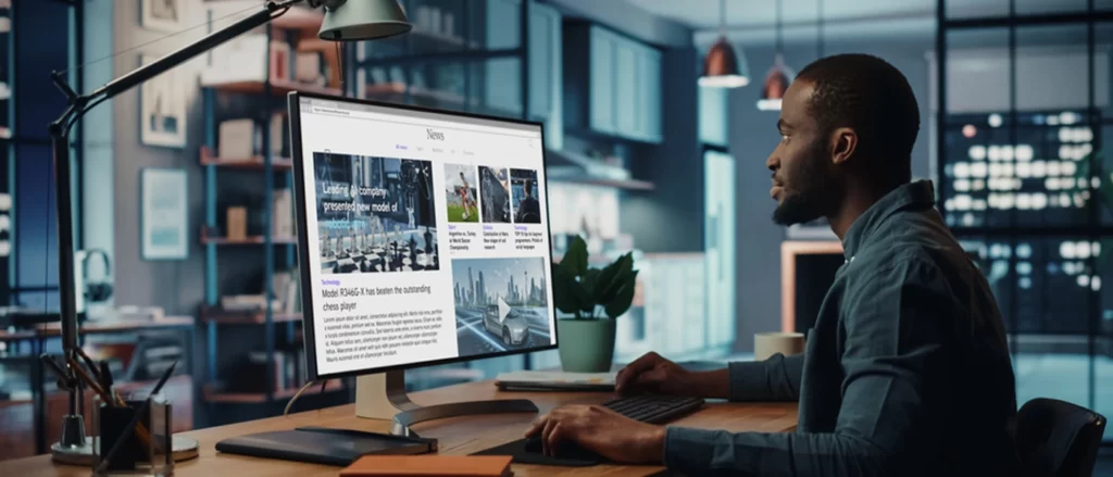 An e-commerce shopper glancing at the computer | Locad