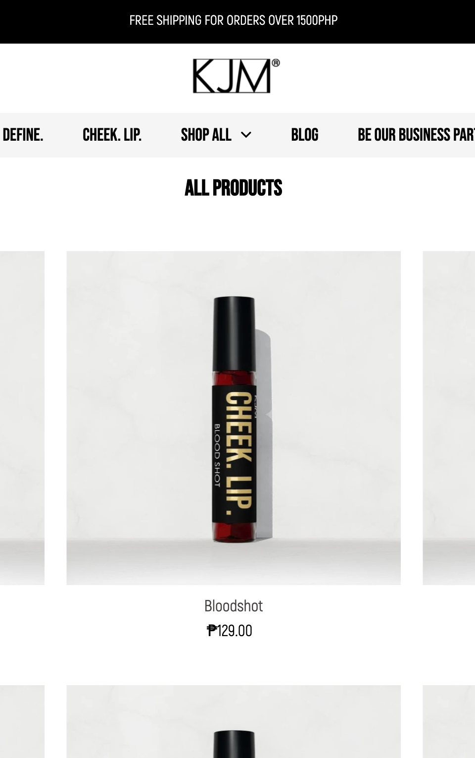 KJM Cosmetics website