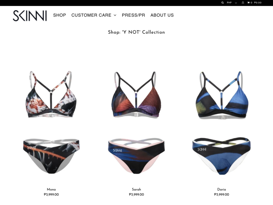 Skinni Swim website