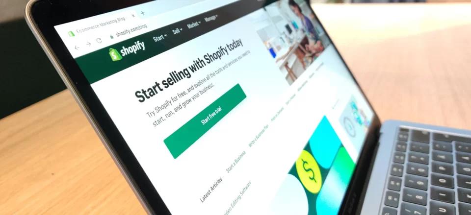 Shopify e-commerce website on a laptop 