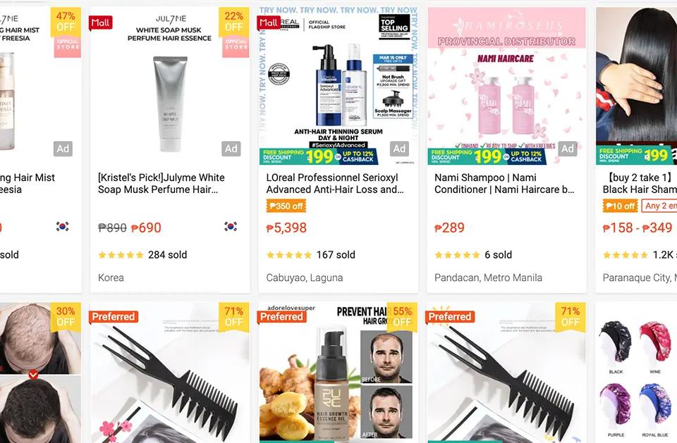 haircare and styling products that topped the sale in shopee philippines