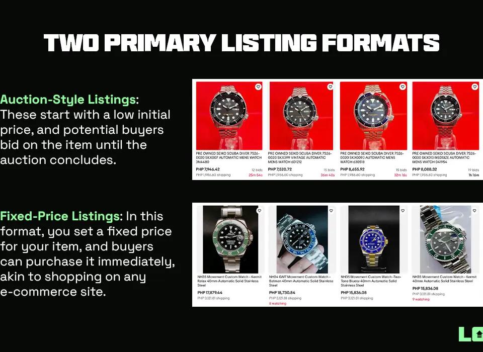 Two Primary Listing Formats