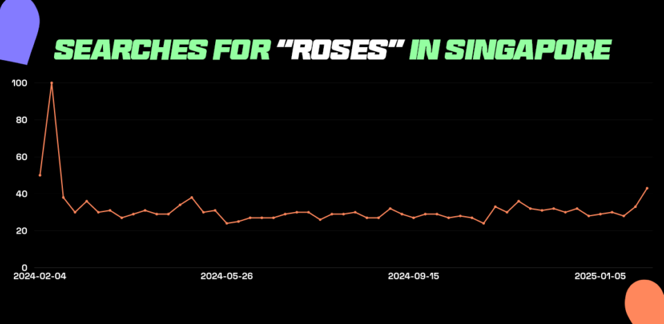 Google search trends for roses in singapore Google search trends for roses in singapore during Valentine's Day Sale